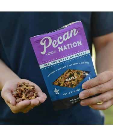 Pecan Nation Maple Flavored Roasted Sweet Pecan Pieces 4 oz - Natural, Antioxidant-Rich, Non-GMO Nut Snack for Adults & Kids - Buy Online on GoSupps.com