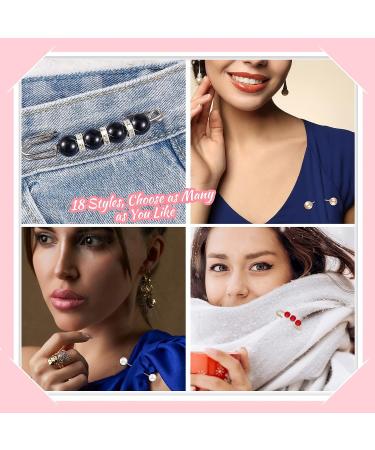 35-Piece White Faux Pearl Brooch Pins Set for Women - Elegant Clothing Decoration Accessories - Buy Online on GoSupps.com