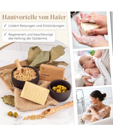 Buy Lubiu Hafers Soap - 100g Natural Organic Oat Soap for Sensitive Skin | Child & Adult Hand/Body Soap - Buy Online on GoSupps.com