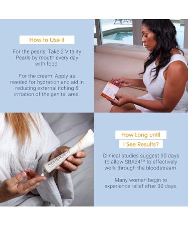 Membrasin 60 Day Supply - Vaginal Dryness Relief Vitality Pearls & Vulva Care Cream for Menopause Moisture - Buy Online on GoSupps.com