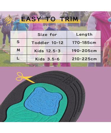 Kids Shoe Insoles with Arch Support for Active Children | Lightweight and Comfortable Inserts for Walking and Running | 225mm Kids Size 3.5-6 - Panda Design - Buy Online on GoSupps.com