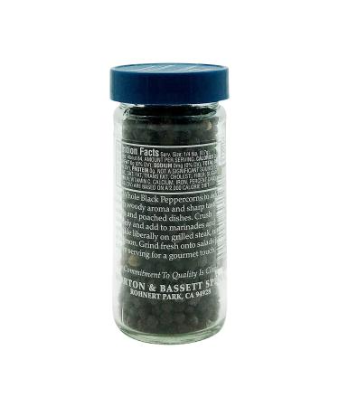 Morton & Bassett Whole Black Peppercorns - 2.1oz Jar | Premium Spice for Cooking - Buy Online on GoSupps.com