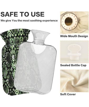 Snakeskin Hot Water Bottle 2L | BPA-Free Large Hot Water Bag with Cover for Pain Relief | Ideal for Bed Hands & Feet - Buy Online on GoSupps.com