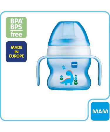 MAM Starter Cup (1 Count) MAM Sippy Cup Drinking Cup With Extra-Soft Spill-Free Spout and Non-Slip Handles For Boys 4+ Months Five Ounces Blue 4 Oz Boy 1 Count (Pack of 1) - Buy Online on GoSupps.com