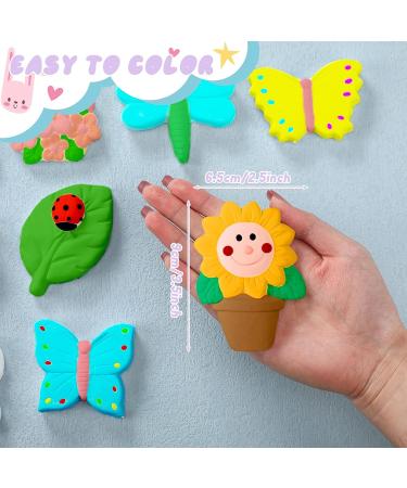 Kids' DIY Ceramic Painting Kit - 27 Pcs Arts and Crafts Set with 12 Figurines, 12 Magnets, 2 Brushes, 1 Palette - Butterfly Design - Toddler Ceramic Painting Kit - Buy Online on GoSupps.com