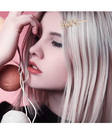 Rhinestone Letter Hair Clips Set - Crystal Bobby Pins for Women and Girls - Buy Online on GoSupps.com