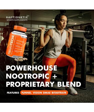 NeuroTech MAX Brain Supplements - Boost Memory & Focus | Caffeine-Free Nootropic with DMAE Bacopa & Huperzine for Athletic Performance - Buy Online on GoSupps.com