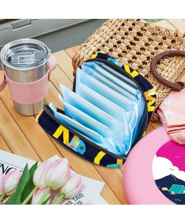 Women's Alphabet Pattern Binding Bags | Tampon Storage with Zip Pockets | Stylish Menstrual Bags - Multi20 - Buy Online on GoSupps.com