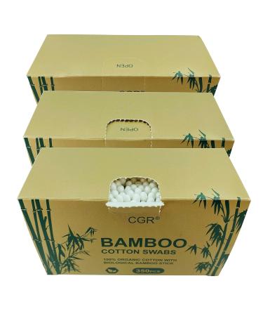 1050pcs CGR Organic Cotton Swabs - Double-Tipped Bamboo Sticks - Compostable - Travel Pack (3 Pack) - Buy Online on GoSupps.com