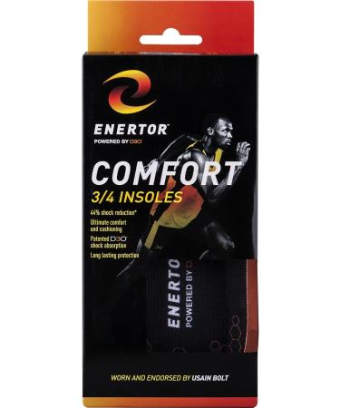 Enertor ENECM Unisex Sport Insoles - Small Black for Enhanced Comfort & Performance - Buy Online on GoSupps.com