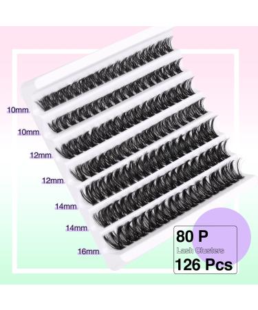 D Curl DIY Eyelash Extension Kit - 126 Fluffy Wispy Lash Clusters - Strong Hold - 80P-10-16mm Mix - Buy Online on GoSupps.com