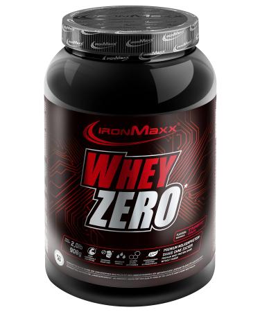 IronMaxx Whey Zero – Whey Protein Isolate Powder – Muscle Protection and Regeneration – Sugar Free – Strawberry Flavour – 1 x 908g Can