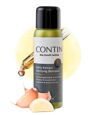 Travel Size Garlic Shampoo - Clarifying Shampoo for Oily Sensitive Scalp Anti-Thinning Anti-Dandruff | Hair Growth and Roots Strengthens for Men and Women | Travel Products (2.02 oz)