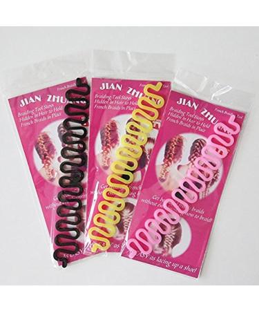 Healtheveryday 6pcs Women Fashion Hair Styling Clip Hair Braider Twist Styling Braid Tool Magic Wonder Holder Clip DIY French(Black White Gray) - Buy Online on GoSupps.com