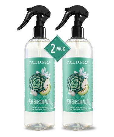 Caldrea Linen and Room Spray Air Freshener Made with Essential Oils Plant-Derived and Other Thoughtfully Chosen Ingredients Pear Blossom Agave Scent 16 oz 2 Pack 16 Fl Oz (Pack of 2) Linen spray 2 Pack