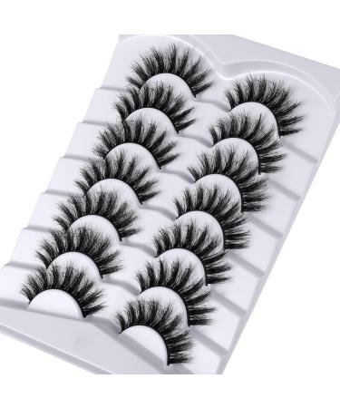 Shop 8D Fluffy False Eyelashes - Wispy Faux Mink Cat Eye Lashes | 7 Pairs Pack | Lightweight & Comfortable - Buy Online on GoSupps.com