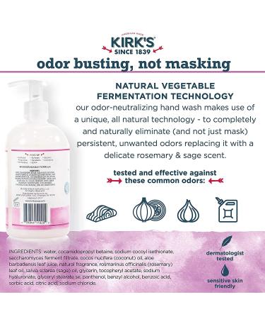 Kirk's Odor-Neutralizing Castile Liquid Hand Soap 4-Pack - Rosemary & Sage Scent | 12 Fl Oz Pump Bottle | Moisturizing Kitchen Hand Wash - Buy Online on GoSupps.com