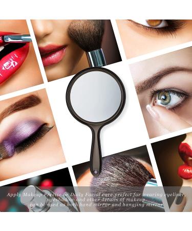 Double Sided Handheld Makeup Mirror with 1X/2X Magnification - Black - Buy Online on GoSupps.com