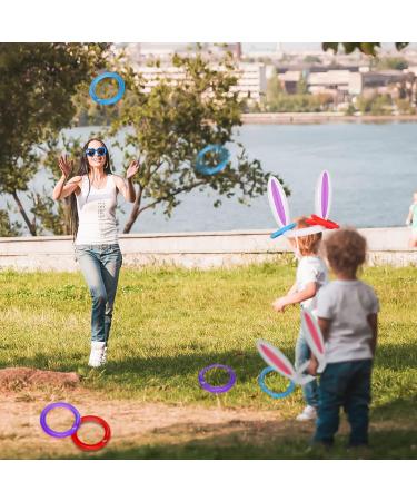 Easter Inflatable Bunny Ring Toss Game - 2 Sets, 8 Rings, Pump Included - Indoor & Outdoor Kids Party Game - Buy Online on GoSupps.com