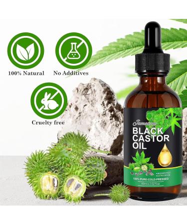 Organic Black Castor Oil for Hair Growth Cold Pressed Castor Oil for Eyelashes and Eyebrows Hair Growth Oil Castor Oil Organic for Damaged Hair Skin Nails Beard Strengthen Hair Roots - Buy Online on GoSupps.com