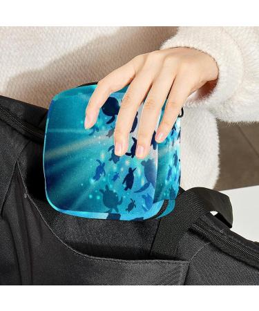 Women's Travel Storage Bag - Large Capacity Makeup & Menstrual Cup Organizer | Cute Turtles Design - Buy Online on GoSupps.com
