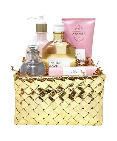 Buy Bath & Body Works Aroma Inspire Love Rose & Vanilla Gift Set | Deluxe Basket with Body Cream Lotion Wash Foam Bath & Essential Oil Mist - International Shipping Available - Buy Online on GoSupps.com