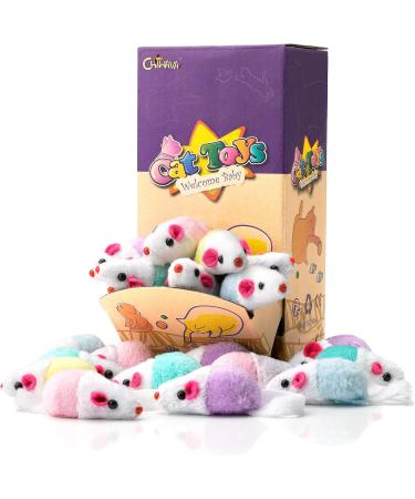 Chiwava 36-Piece Interactive Cat Toy Set - Colorful 11.5 cm Mice Rattles for Kittens | Perfect for Playtime & Engagement - Buy Online on GoSupps.com