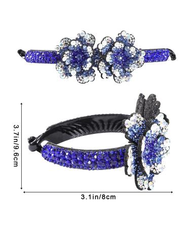 Rhinestone Hair Clip 4-Pack for Women Rhinestone Flower Hairpin Set for Girls Hair Claws and Bun Holders - Buy Online on GoSupps.com