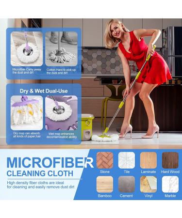 3 Pack Round Microfiber Spin Mop Head Refills - Standard Size, Easy to Clean Hurricane Rotating Mop Replacement - Buy Online on GoSupps.com