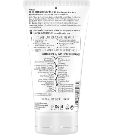 Sante Natural Cosmetics Moisturizing Conditioner - Organic Mango & Aloe Vera Intensive Care for Soft Hair 150 ml - Premium Hydrating Hair Care - Buy Online on GoSupps.com