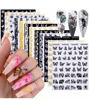 Nail ticker self -adhesive 12 sheet butterfly nail art sticker nail sticker nail ticker nail nail stickers nail design nail foil self -adhesive nail foils for diy nail decoration