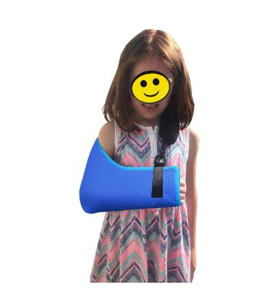 Child Arm Sling (2-3yr) - Medical Grade, Feel-Safe, Easy-Fit, Cooling, Ultra-Comfort - Blue/Aqua Trim | Includes Smiley Sticker - Buy Online on GoSupps.com