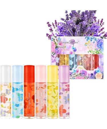 AOOWU 6 Pcs Floral-Flavored Hydrating Lip Oil Set for Long Lasting Lip Glow - Moisturizing Lip Care Balm with Plumping Effect for Women - Buy Online on GoSupps.com