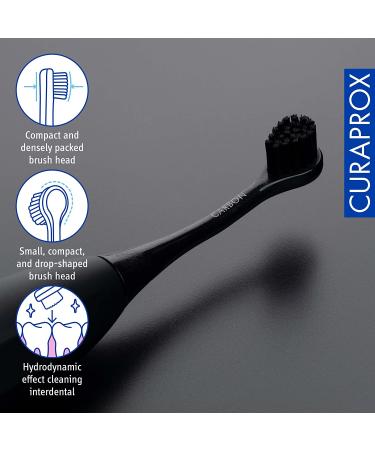Curaprox Black is White Hydrosonic Electric Toothbrush with Charger and Travel Case - Ultimate Dental Care Kit - Buy Online on GoSupps.com