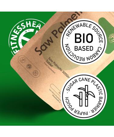 Fitness Health Saw Palmetto Extract Tablets 3000MG (90 Tablets) - High Strength Supplement for Men - Best for Urinary and Prostate Health - Suitable for Vegan & Vegetarian - Recyclable Packaging - Buy Online on GoSupps.com