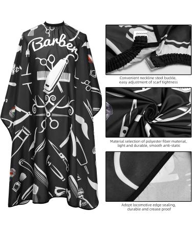 Professional Barber Cape Set - 3 Pieces Hair Cutting Cape for Stylists with Adjustable Closure Neck Duster Brush & Combs | Men's Salon Accessories - Buy Online on GoSupps.com