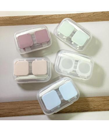 Colorful Portable Contact Lens Container Set | Mini Hinged Lid Cases for Travel | Clear Storage in Red Pink Green Blue - Buy Online on GoSupps.com