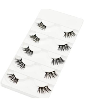 Vivis Half False Lashes 3D Faux Mink Corner Eyelashes Natural Fake Eye Fluffy Cross Reusable Makeup Extension 5 Pairs - B18