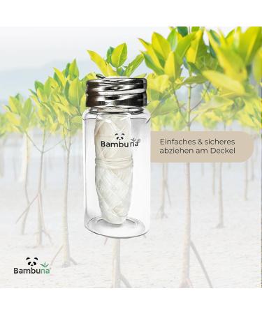 Bambuna Mint Dental Floss 30m - Zero Waste Vegan Plastic-Free in Glass with Cutting Lid - Made in Germany - Buy Online on GoSupps.com
