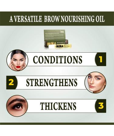 MINA iBrow Nourishing Oil - Stimulate Growth for Eyebrows, Eyelashes, Hair & Skin - 10ml - Buy Online on GoSupps.com