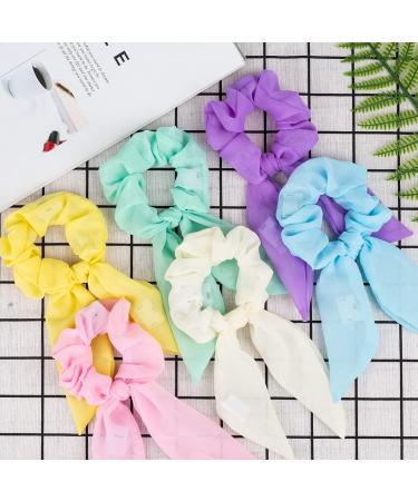Neon Light Up Bow Scrunchies 6 Pack - Glow in the Dark Hair Accessories for Girls and Women - Perfect for Raves, Parties, Birthdays - Pattern 1 - Buy Online on GoSupps.com