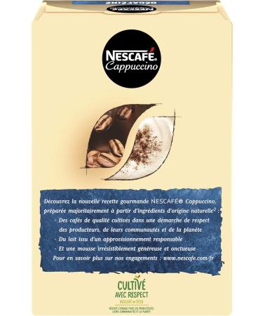 Nescaf Decaf Cappuccino - Soluble Coffee - Box of 10 Sticks - Pack of 6 Boxes (60 Sticks) - Buy Online on GoSupps.com