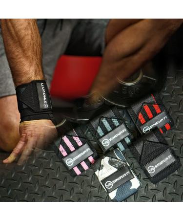 Sinovati Fitness Wrist Bandages & Support - Optimal Wrist Wraps for CrossFit Powerlifting Bodybuilding & Calisthenics - Durable Black Wrist Sauce - Buy Online on GoSupps.com