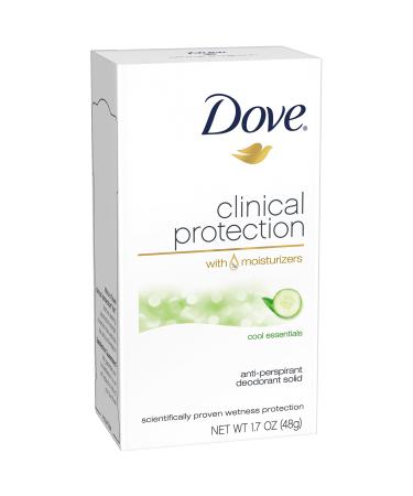 Dove Clinical Protection Antiperspirant Deodorant Cool Essentials 1.7 Ounce (Pack of 2) - Buy Online on GoSupps.com