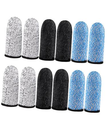 NOLITOY 6 Pair Finger Cots Injury Finger Sleeves Cut Resistant Finger Sleeves Finger Cover Reusable Finger Sleeve Fingertip Covers Hppe High Strength Polyethylene Work Picker Anti-Cut