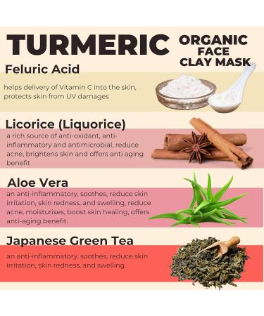 Turmeric & Vitamin C Face Mask - Skin Brightening Anti-Hyperpigmentation & Scar Fading with Bentonite Clay | Shop Now - Buy Online on GoSupps.com