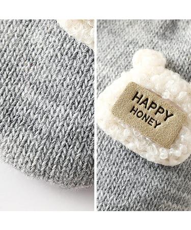 Cute Fox Knitting Toddler Gloves | Winter Thermal Plush Lining | 1-3 Yrs | Cartoon/Grey - Buy Online on GoSupps.com