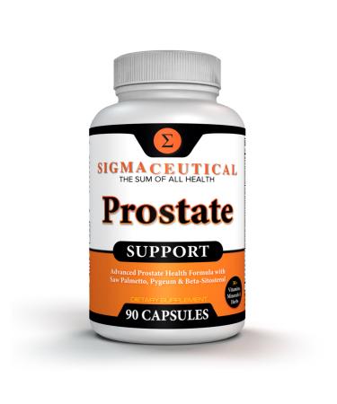 Sigmaceutical Prostate Supplement for Men - Pygeum and Saw Palmetto Beta Sitosterol - Frequent Urination - Stinging Nettle Root Capsules - Natural DHT Blocker for Men - 90 Capsules 90 Count (Pack of 1)
