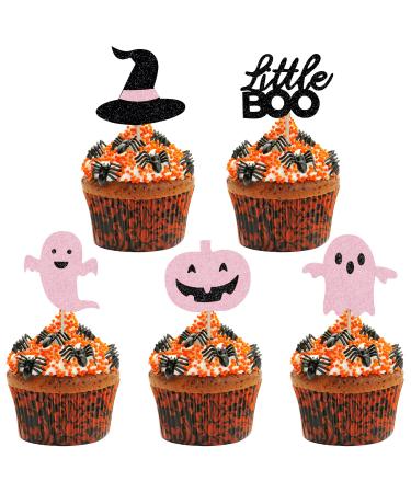 Little Boo Ghost Cupcake Toppers Cake Food Picks for Halloween Party Cake Decorations