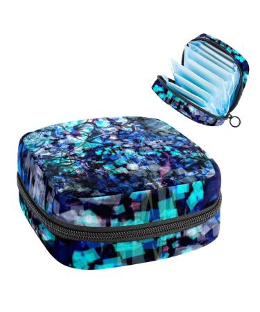 Abstract blue ladies' lords Storage bag Feminine menstrual cup bag nursing pad holder tampon pockets portable period pocket for women teen girls 1 piece multicolored 10